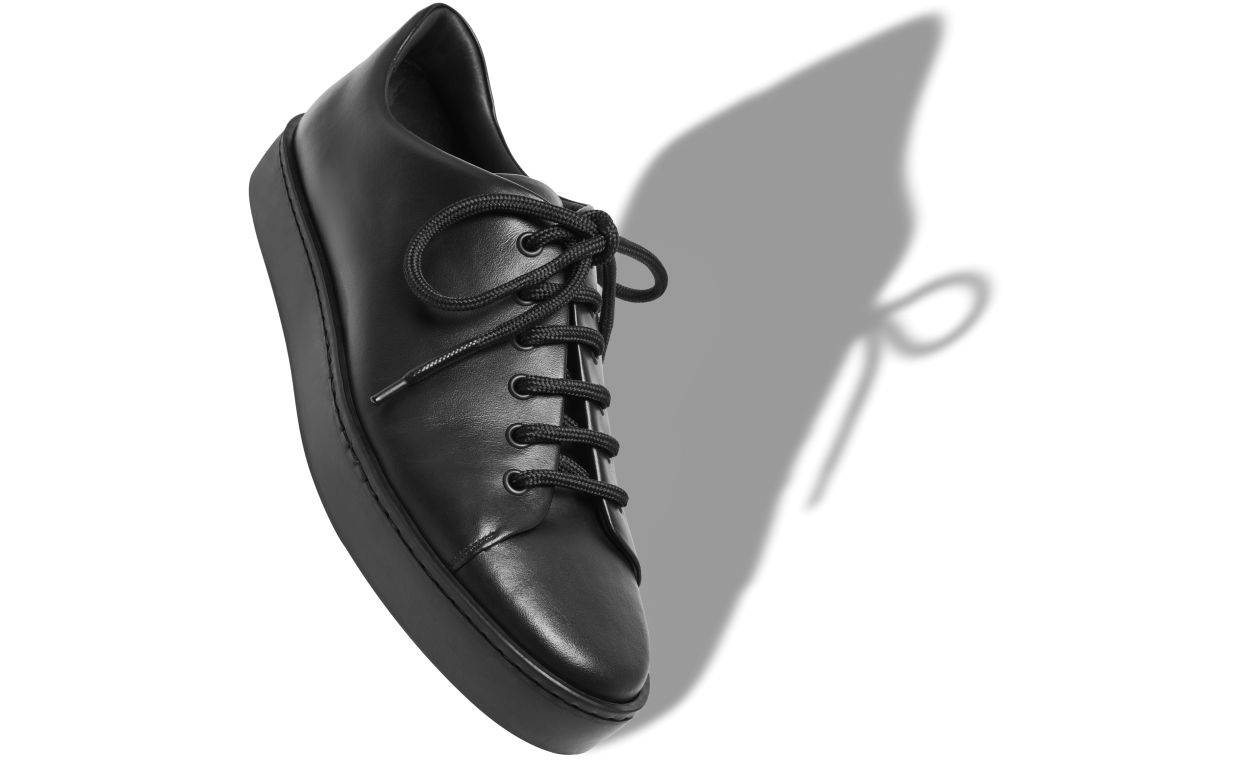 Sneakers in pelle di vitello nera