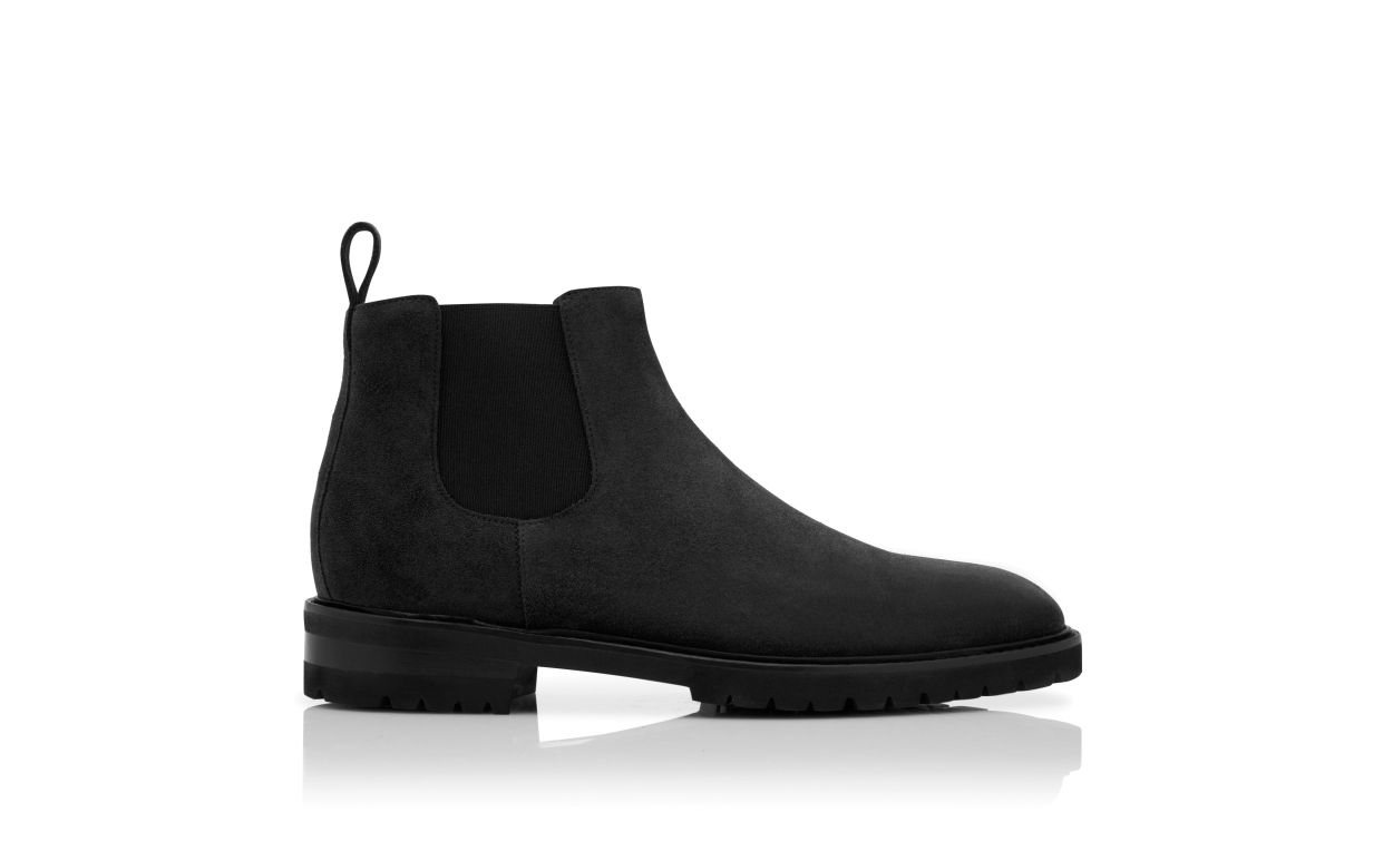 Stivali Chelsea in Pelle di Vitello Suede Nero
