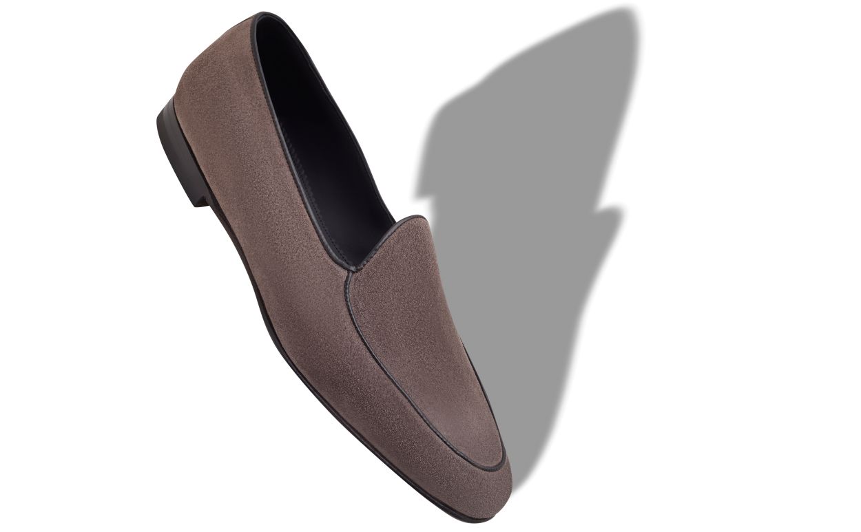 Loafers in Pelle Suede Grigia