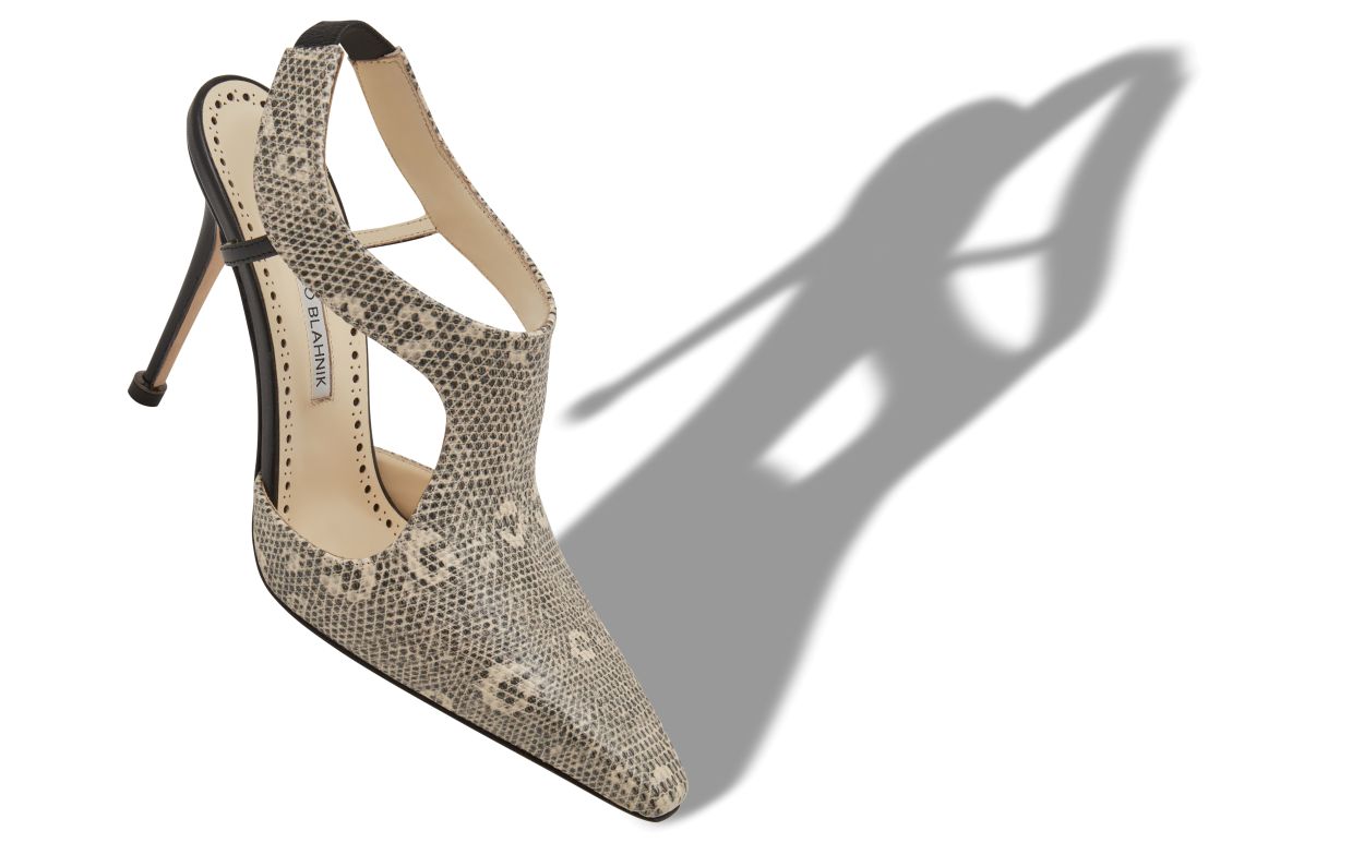 Pumps T-Bar in pelle di vitello con stampa coccodrillo