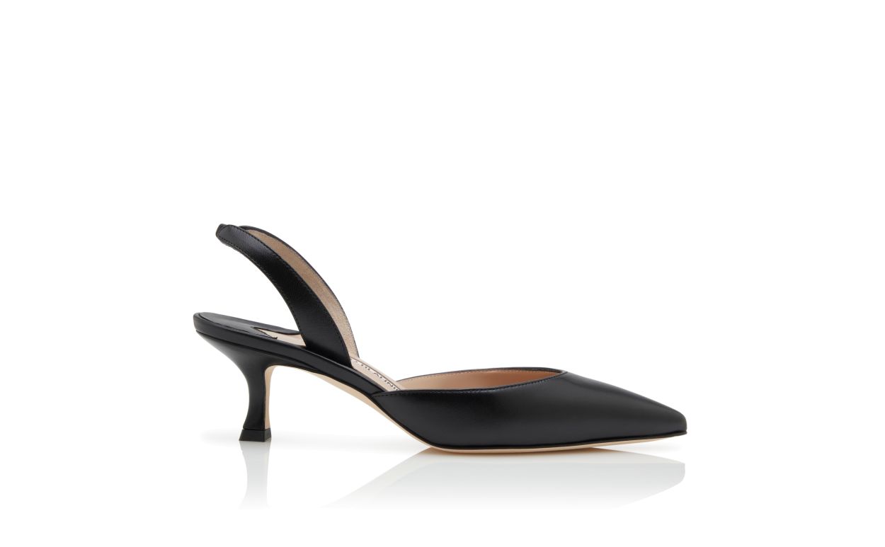 Pumps slingback in pelle di capra nera