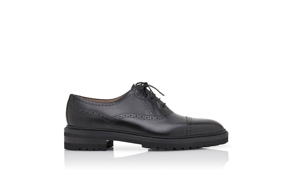 Scarpe in pelle di vitello nera con lacci