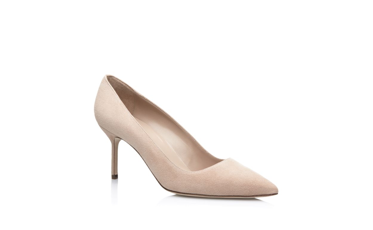 Pumps Punta Tonda in Suede Nude
