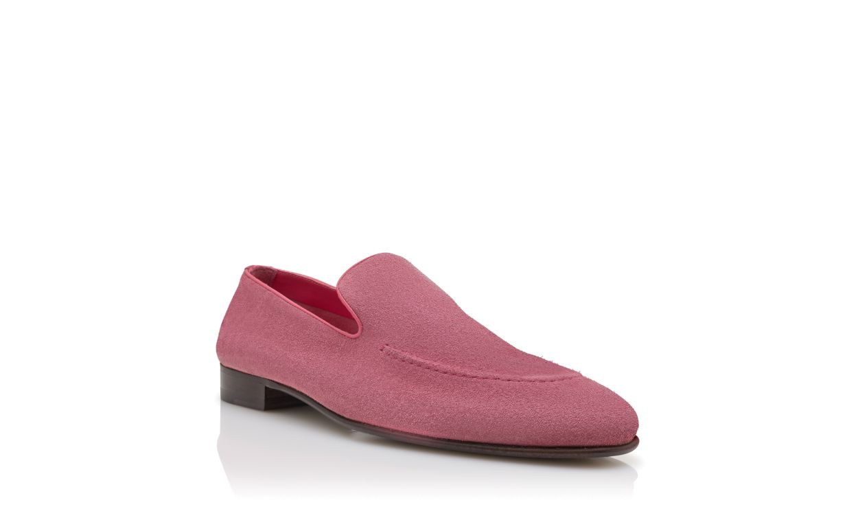 Loafer in pelle scamosciata rosa scuro