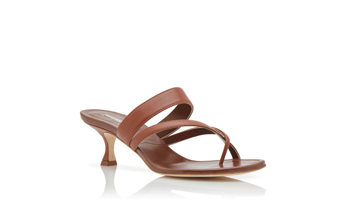 Mules in Pelle Nappa Marrone