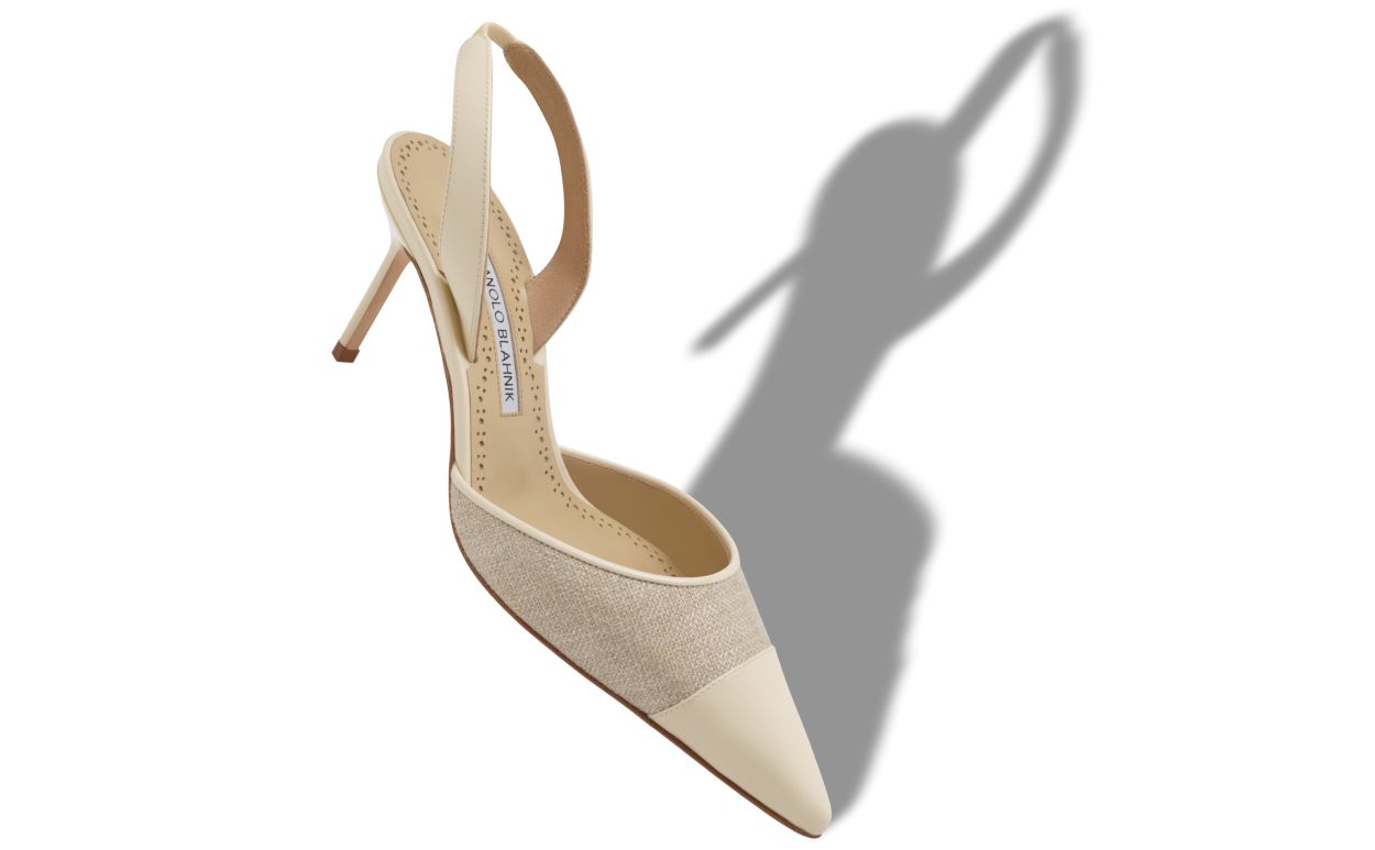 Pumps Slingback in Lino Beige Chiaro