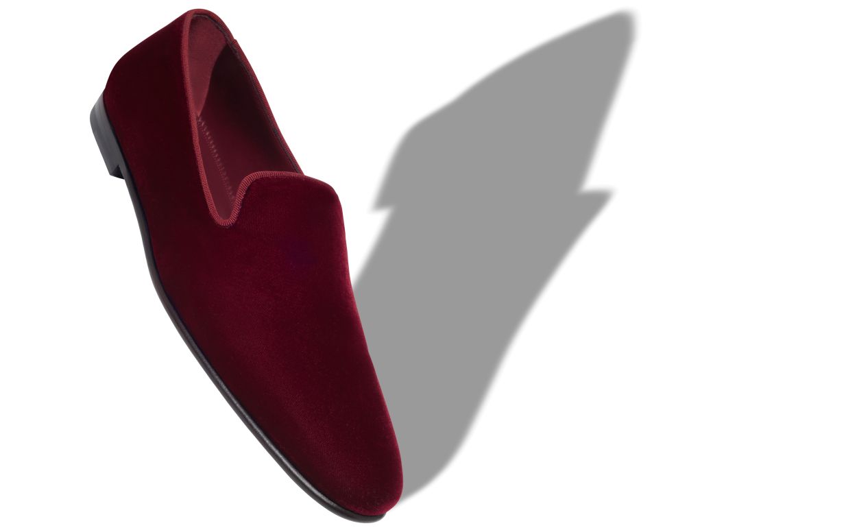 Loafer in velluto rosso scuro