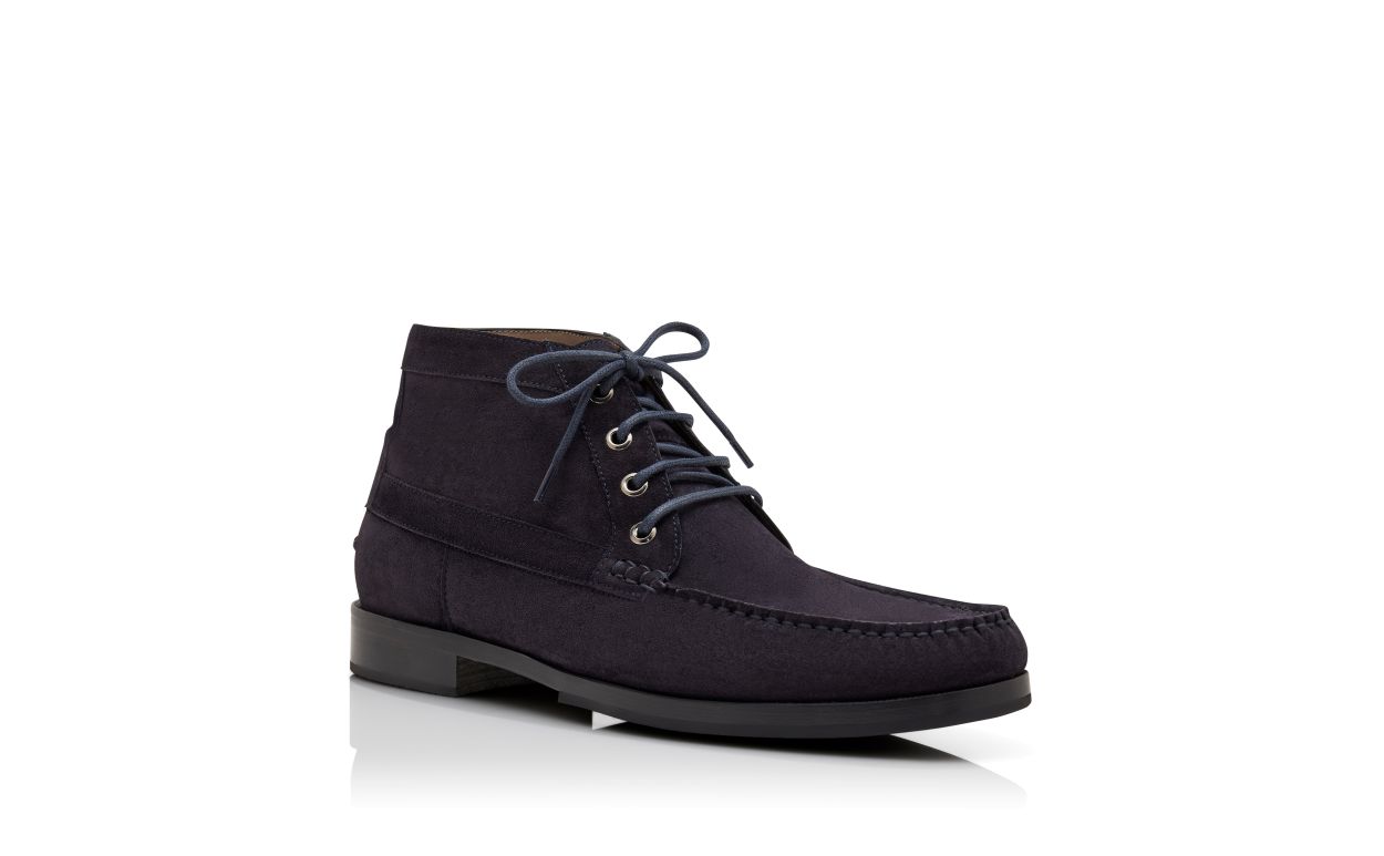 Stivali alla caviglia in camoscio blu navy