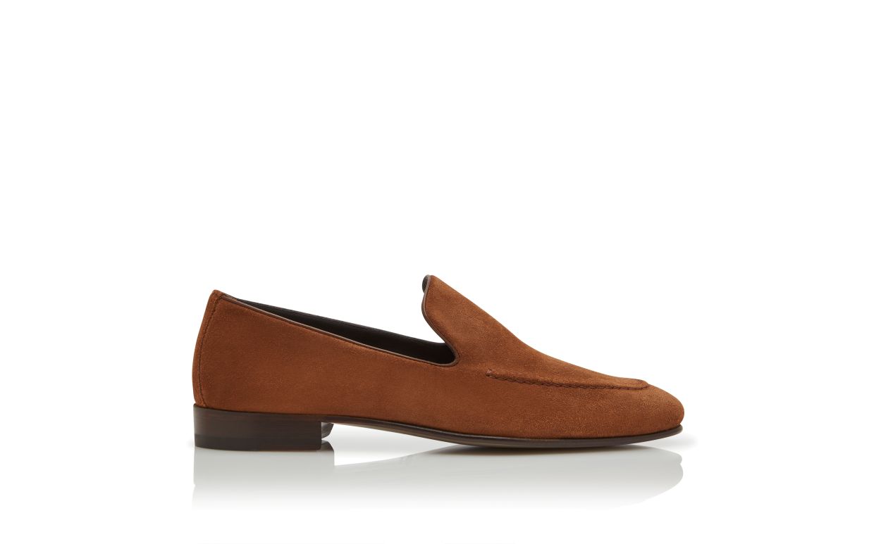 Loafers in Pelle Suede Marrone