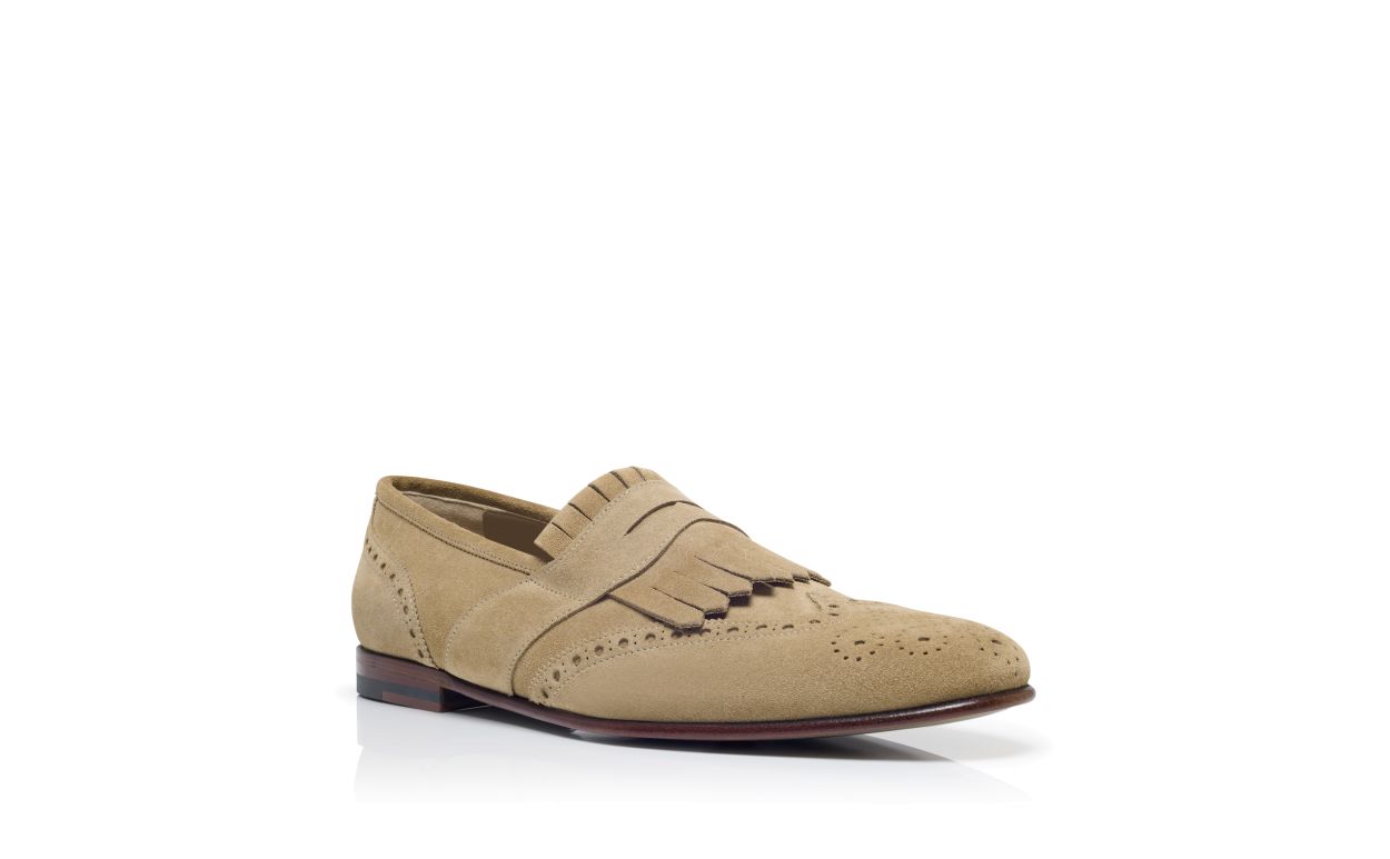 Loafer in Suede Beige con Cinturini