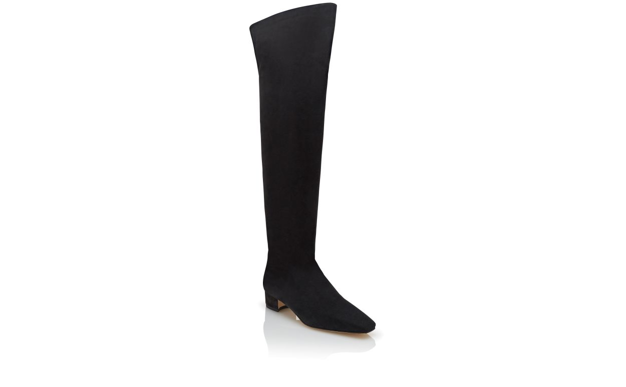 Stivali Al Ginocchio in Suede Nero
