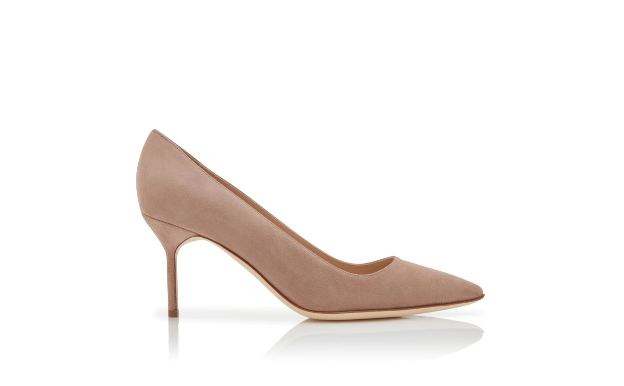 Pumps in Pelle Suede Beige Chiaro