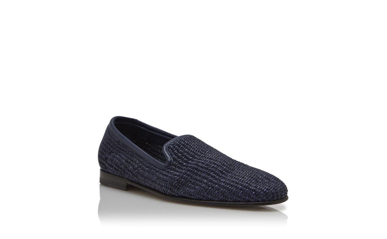 Loafers in Raffia Blu Navy