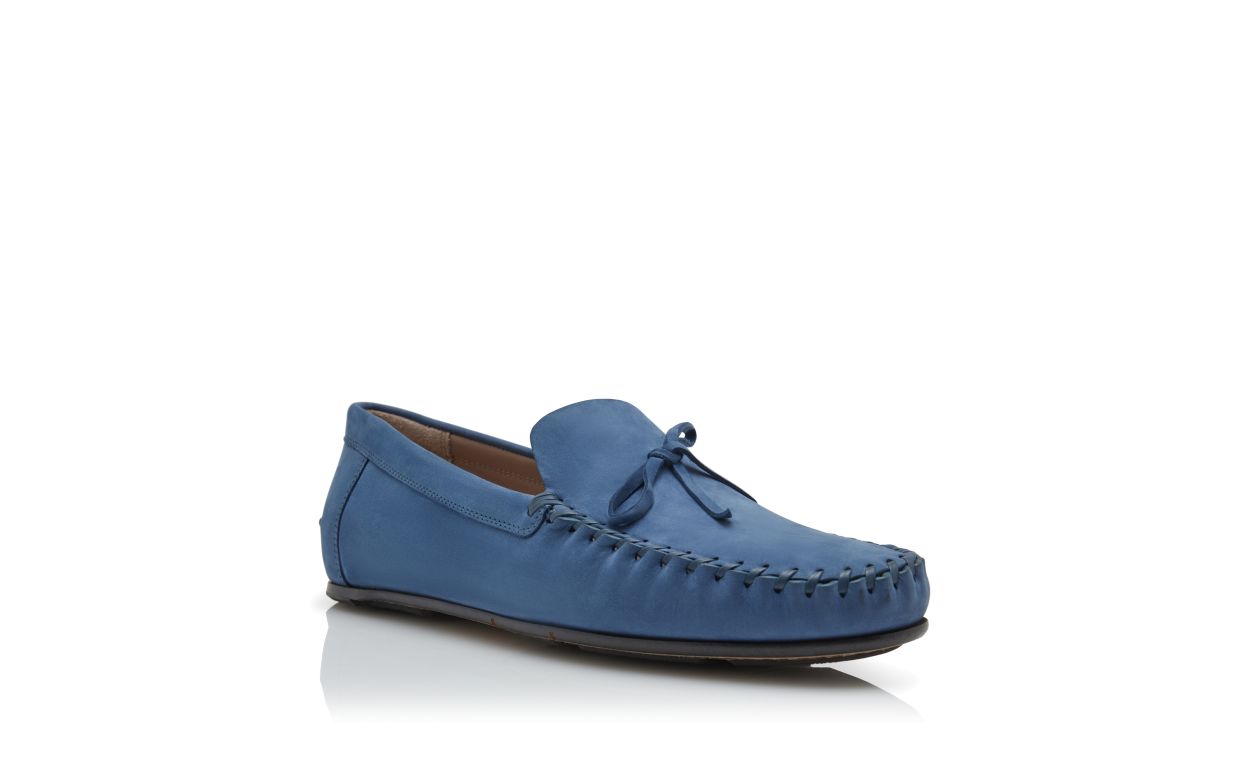 Scarpe da guida in nubuck blu