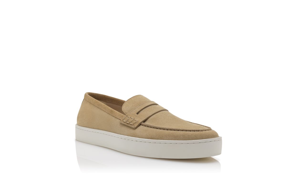 Mocassini in Suede Khaki Chiari Slip-On