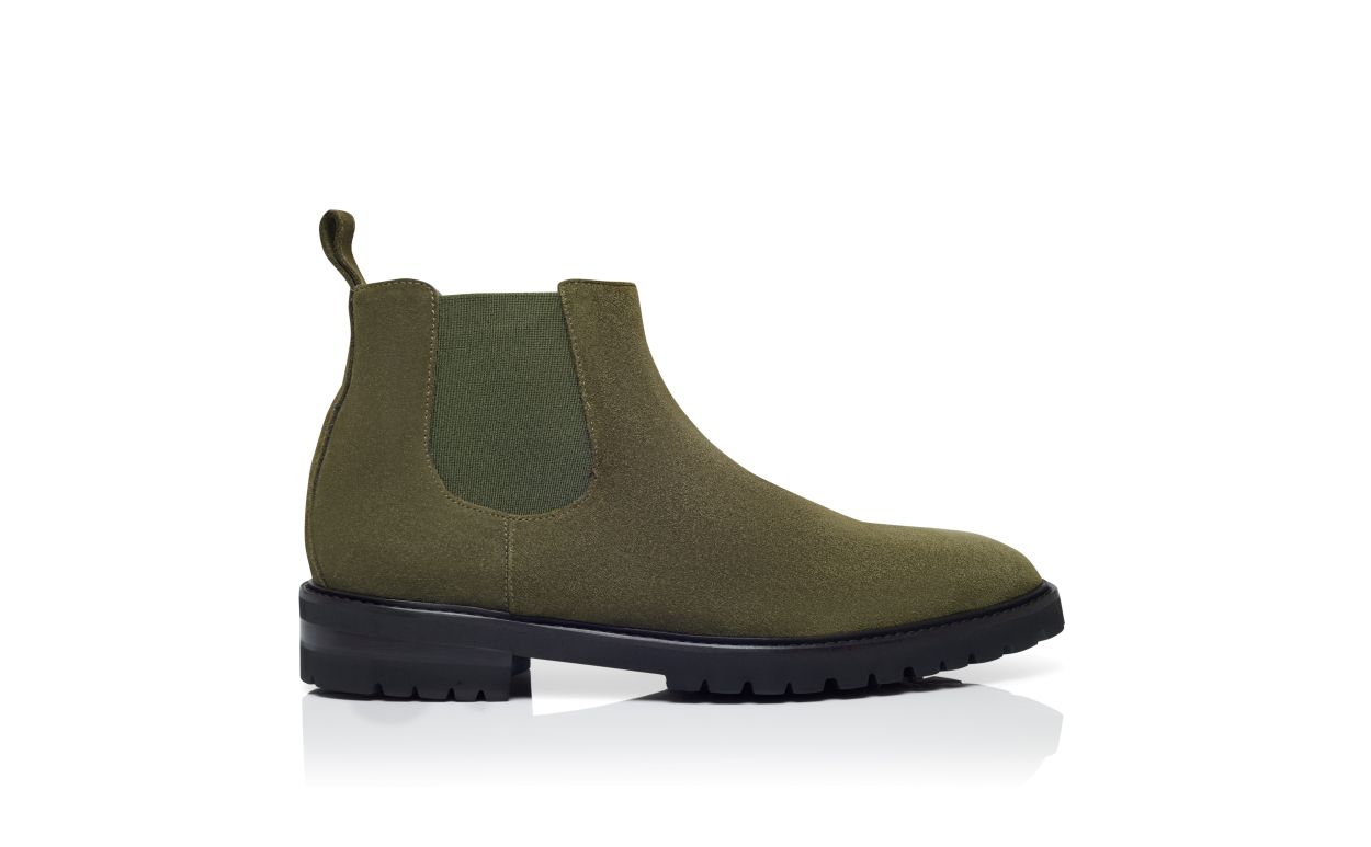 Stivali alla caviglia in camoscio kaki