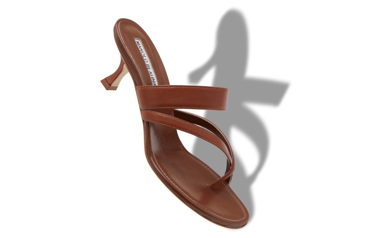 Mules in Pelle Nappa Marrone