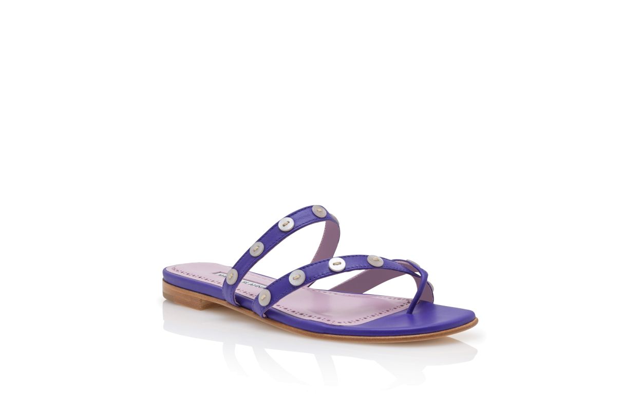Sandali Piatto in Pelle Nappa Viola