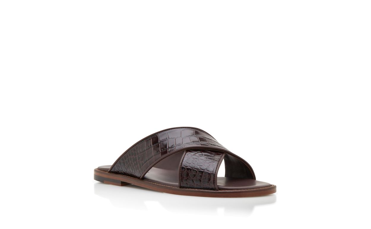 Sandali in pelle di vitello marrone scuro