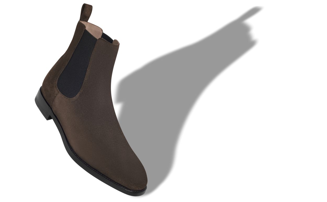 Stivali Ankle in Suede Marrone