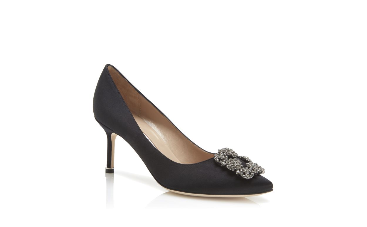 Pumps con fibbia in velluto nero