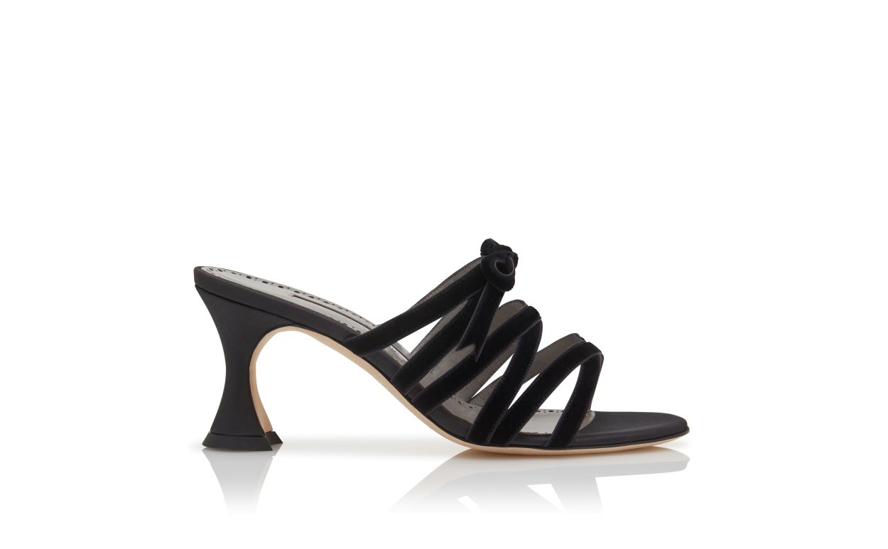 Mules in Seta Nera a Criss-Cross