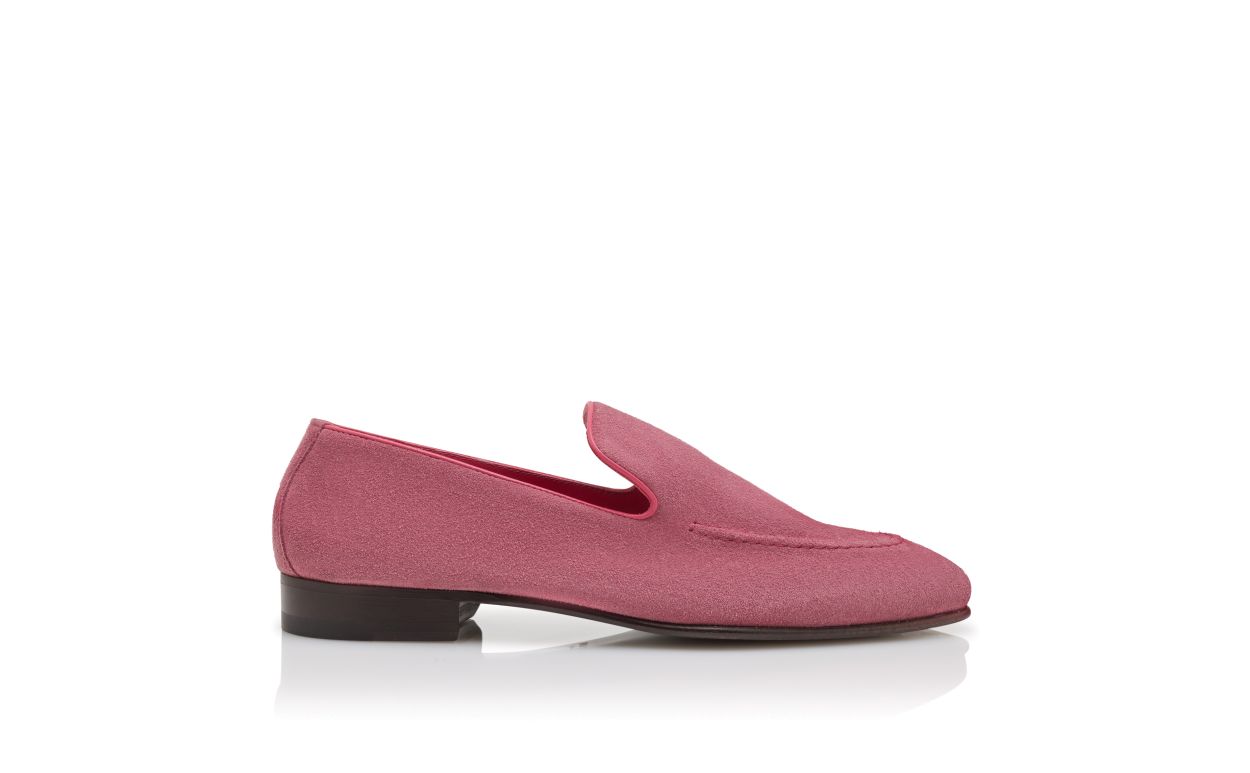 Loafer in pelle scamosciata rosa scuro