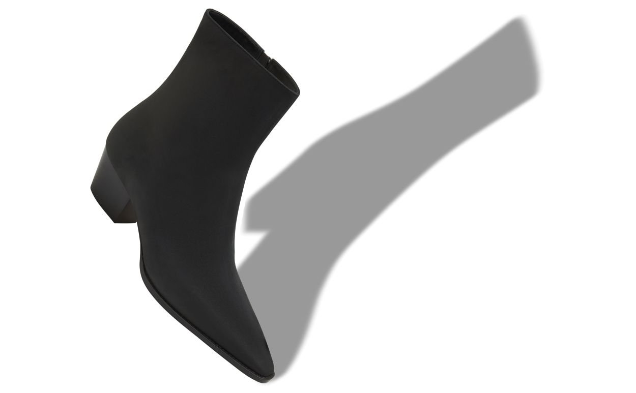 Stivali Ankle in Nubuck Nero
