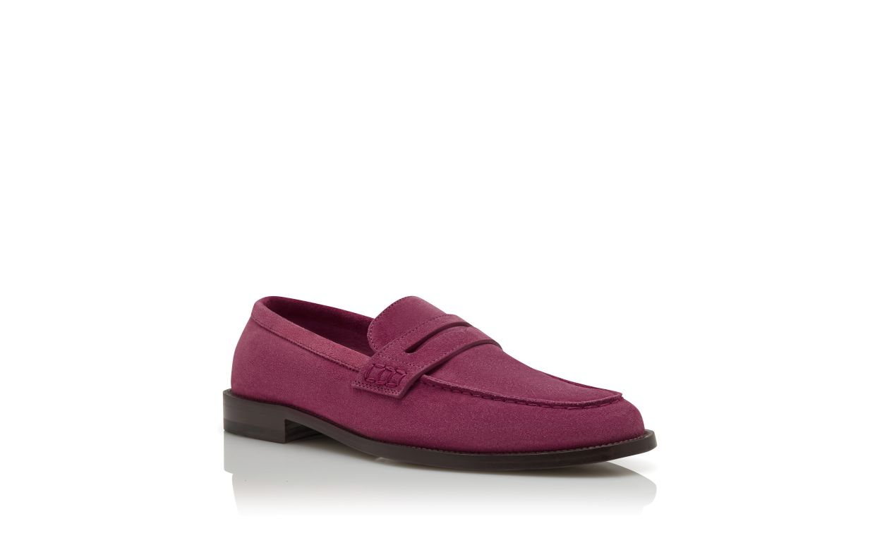 Penny Loafers in Pelle Suede Rosa