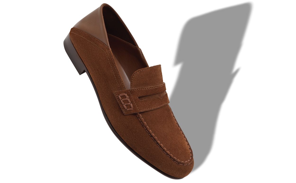 Mocassini Penny in Suede Marrone