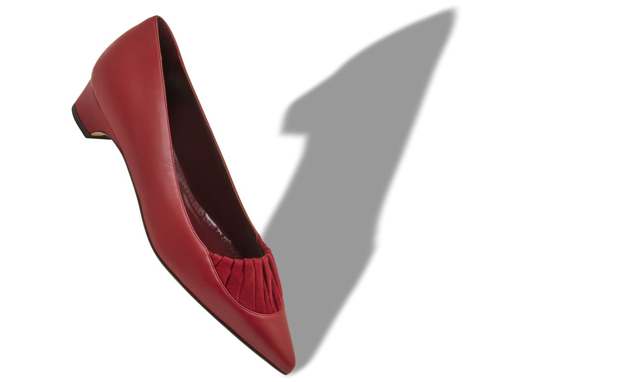 Pumps in pelle nappa rossa
