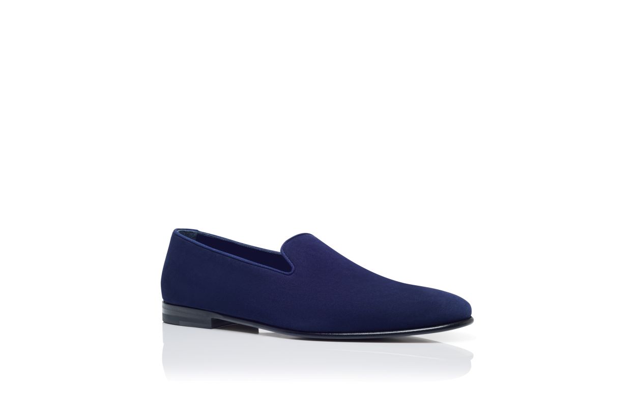Loafers in Pelle Suede Blu Navy