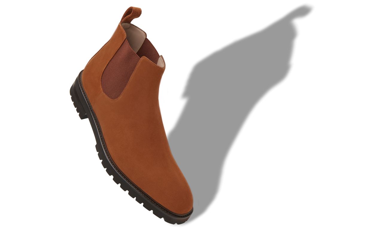 Stivaletti Chelsea in Suede di Vitello Marrone