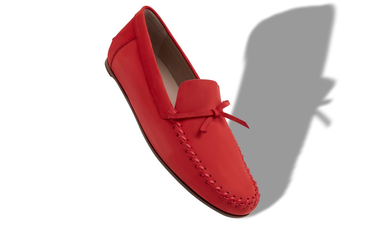Pantofole in pelle di vitello rossa