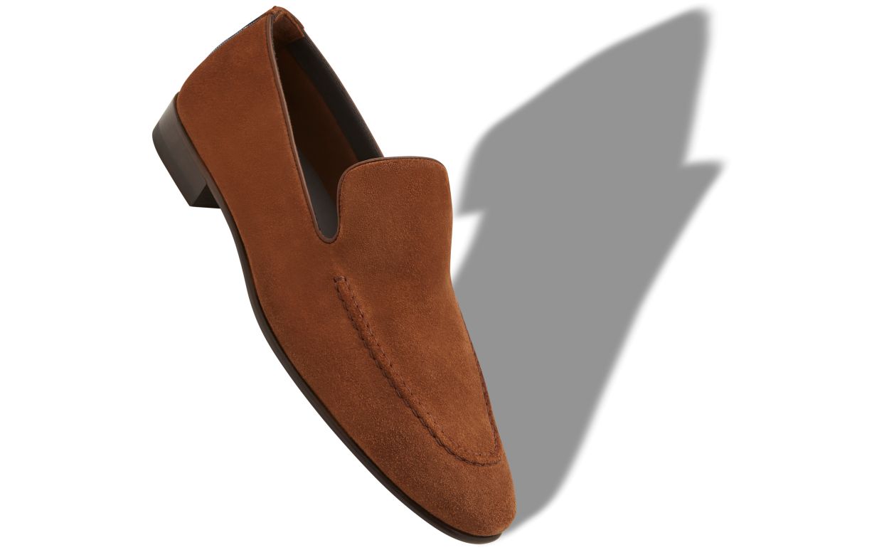 Loafers in Pelle Suede Marrone