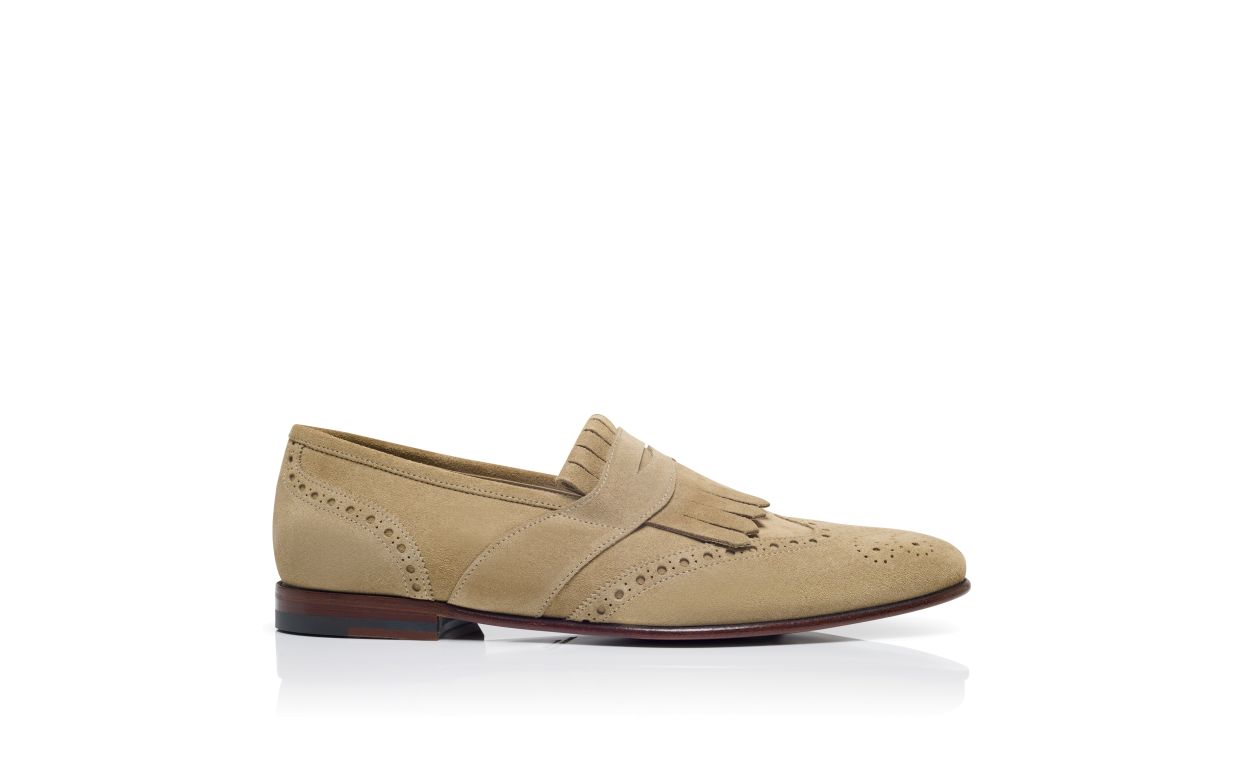 Loafer in Suede Beige con Cinturini