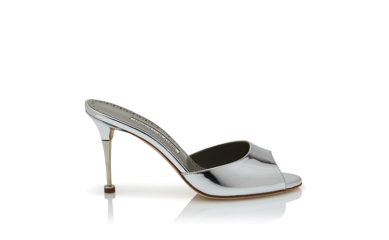 Mules in Pelle di Vitello Argento