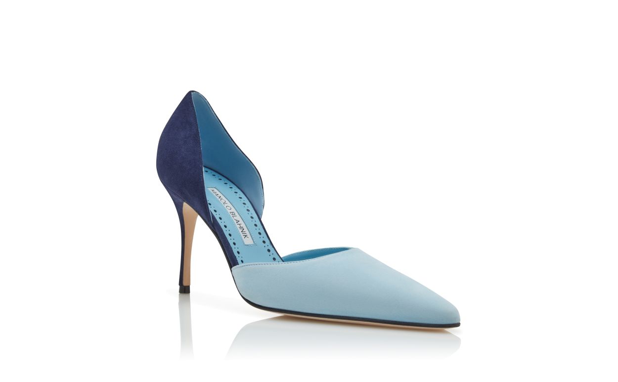 Tacco Alto D'Orsay in Pelle Blu Scuro