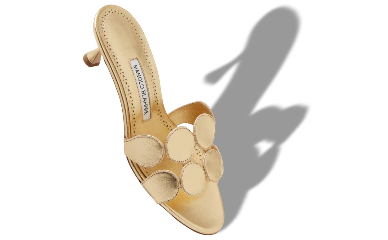 Mules in pelle nappa dorata