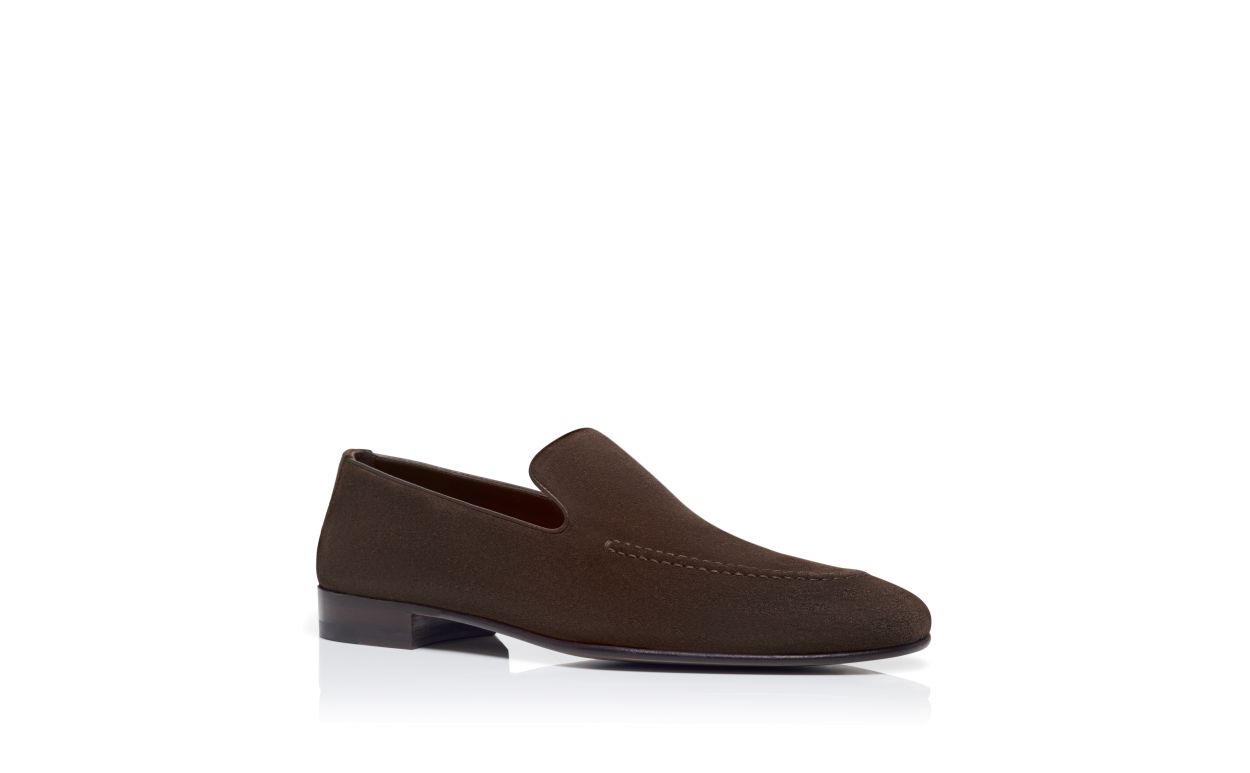 Loafers in Pelle Suede Marrone Scuro