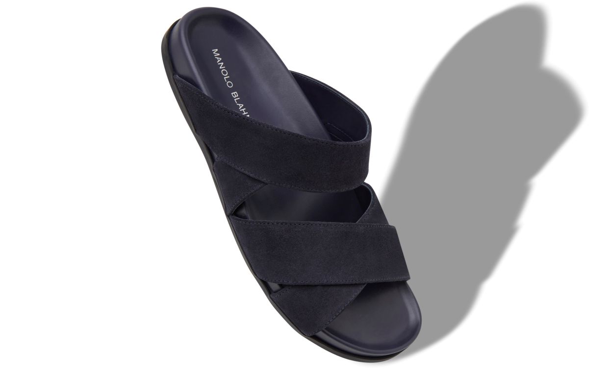 Sandali in Suede Blu Navy
