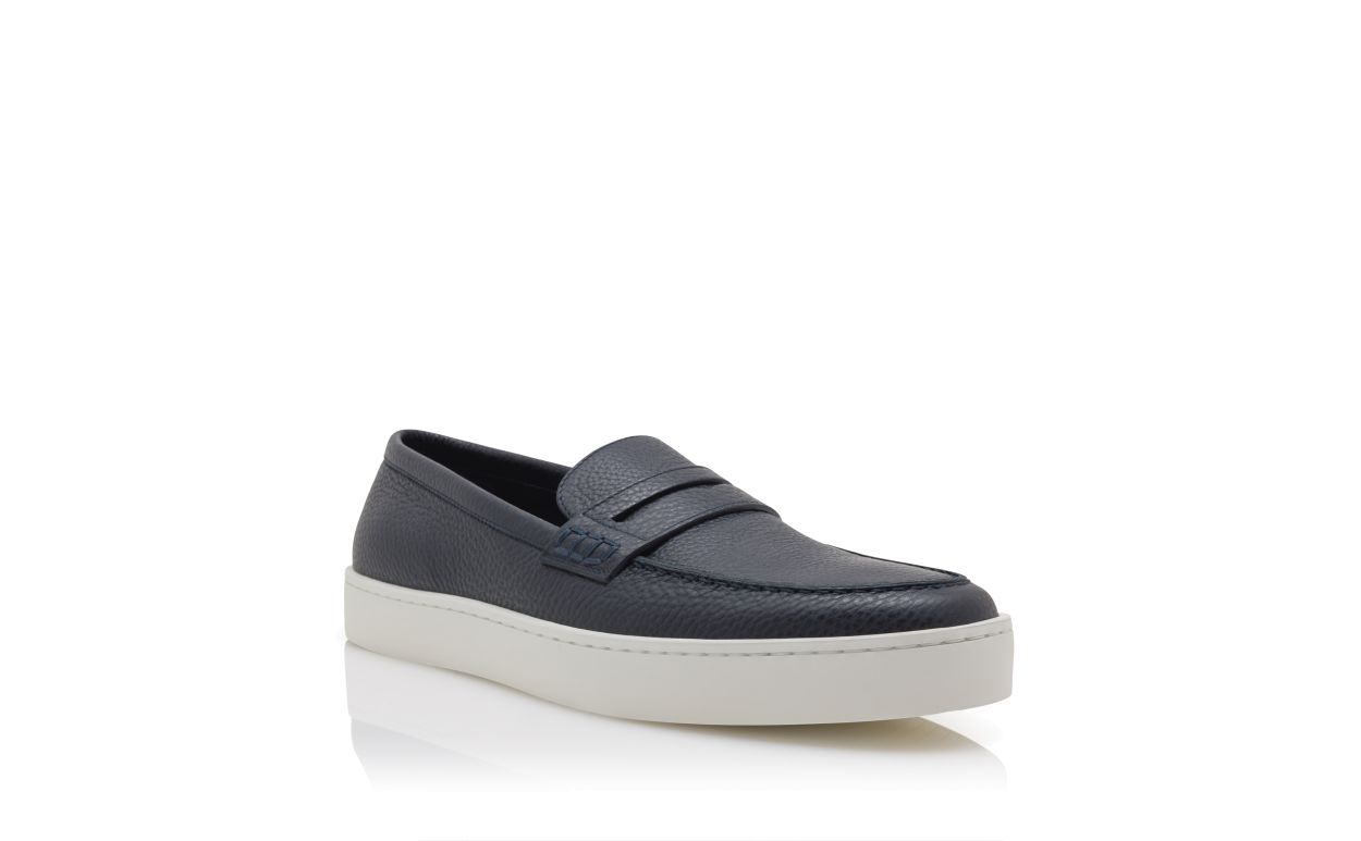 Loafer Slip-On in Pelle di Vitello Blu Notte