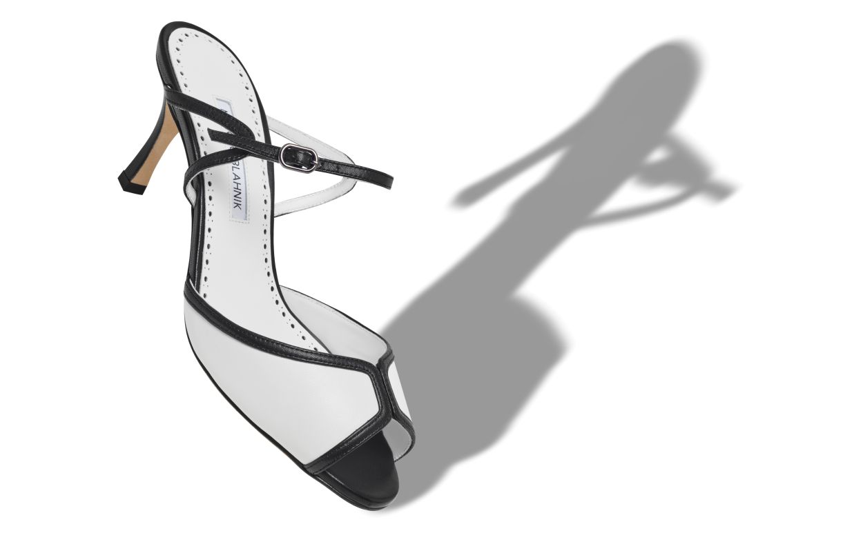 Mules in Pelle Nappa Nero e Bianco