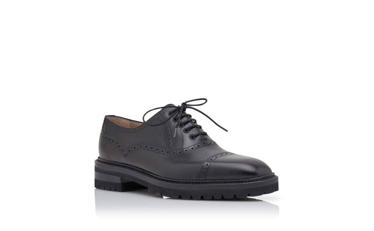 Scarpe in pelle di vitello nera con lacci
