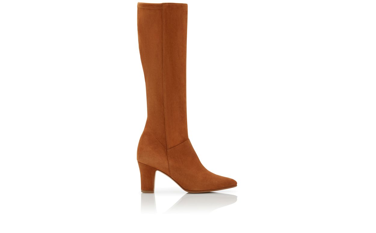 Stivali Al Ginocchio in Suede Marrone
