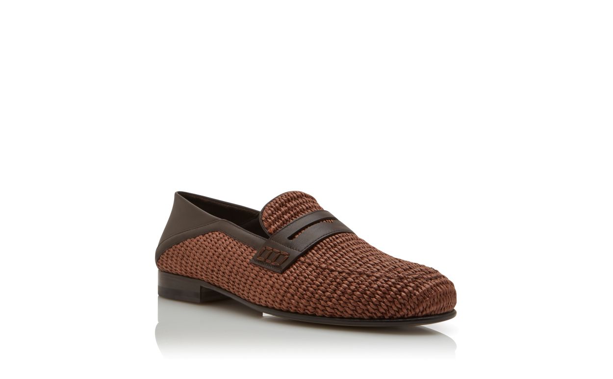 Mocassini Penny in Raffia Marrone Scuro