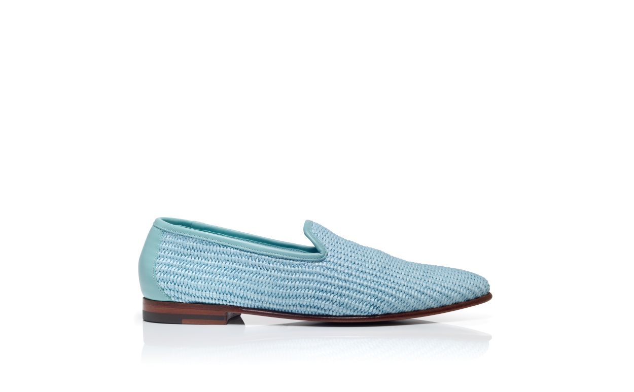 Loafers in rafia blu chiaro