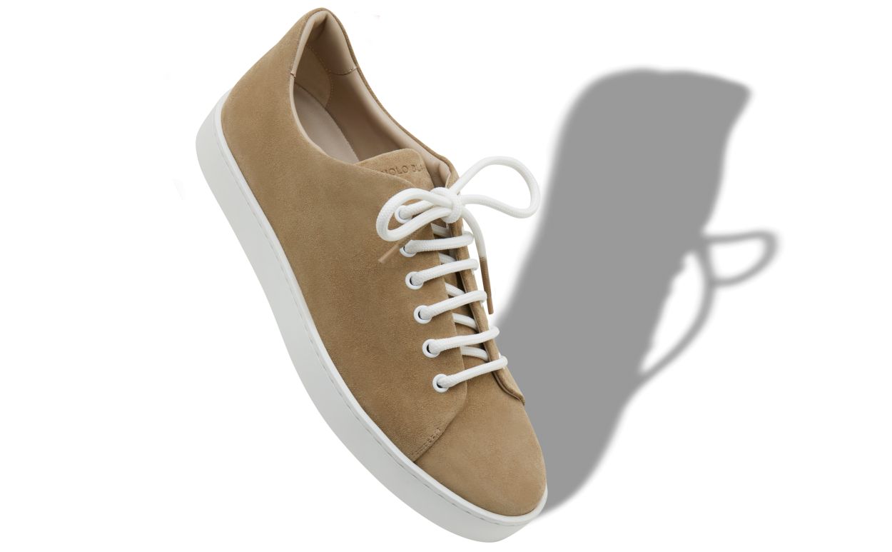 Sneakers Bassi in Suede Beige