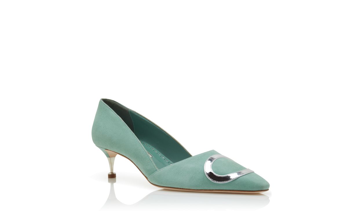 Pumps in Pelle Suede Verde