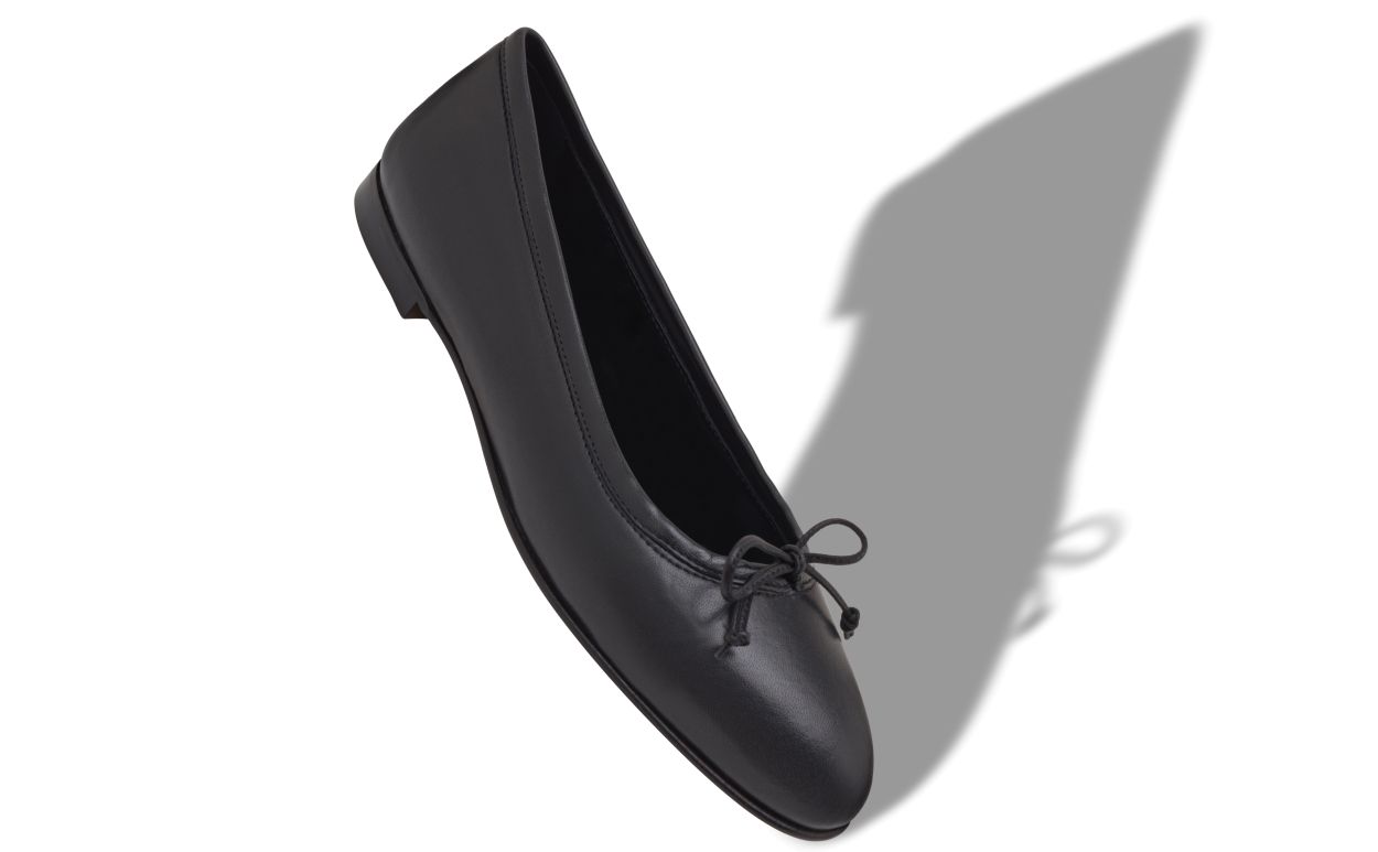 Pantofole Ballerina in Pelle Nappa Nero